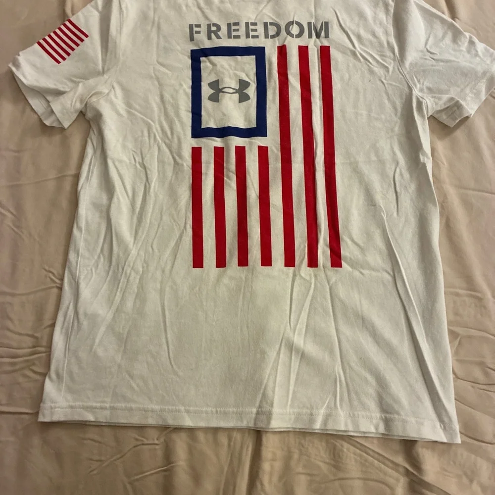 Under Armour Boy’s White and Blue Cotton Freedom Tee - Picture 6 of 6